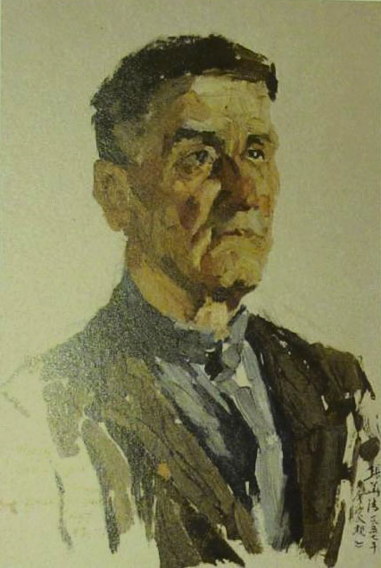 1. Чжан Хуацин. Портрет отца Лёши. 1957. Холст, масло. 32,5×24