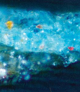 2. Богоявление – Крещение Середина XVI в. Любятово Микрошлиф: кобальтовая смальта, азурит. ×200